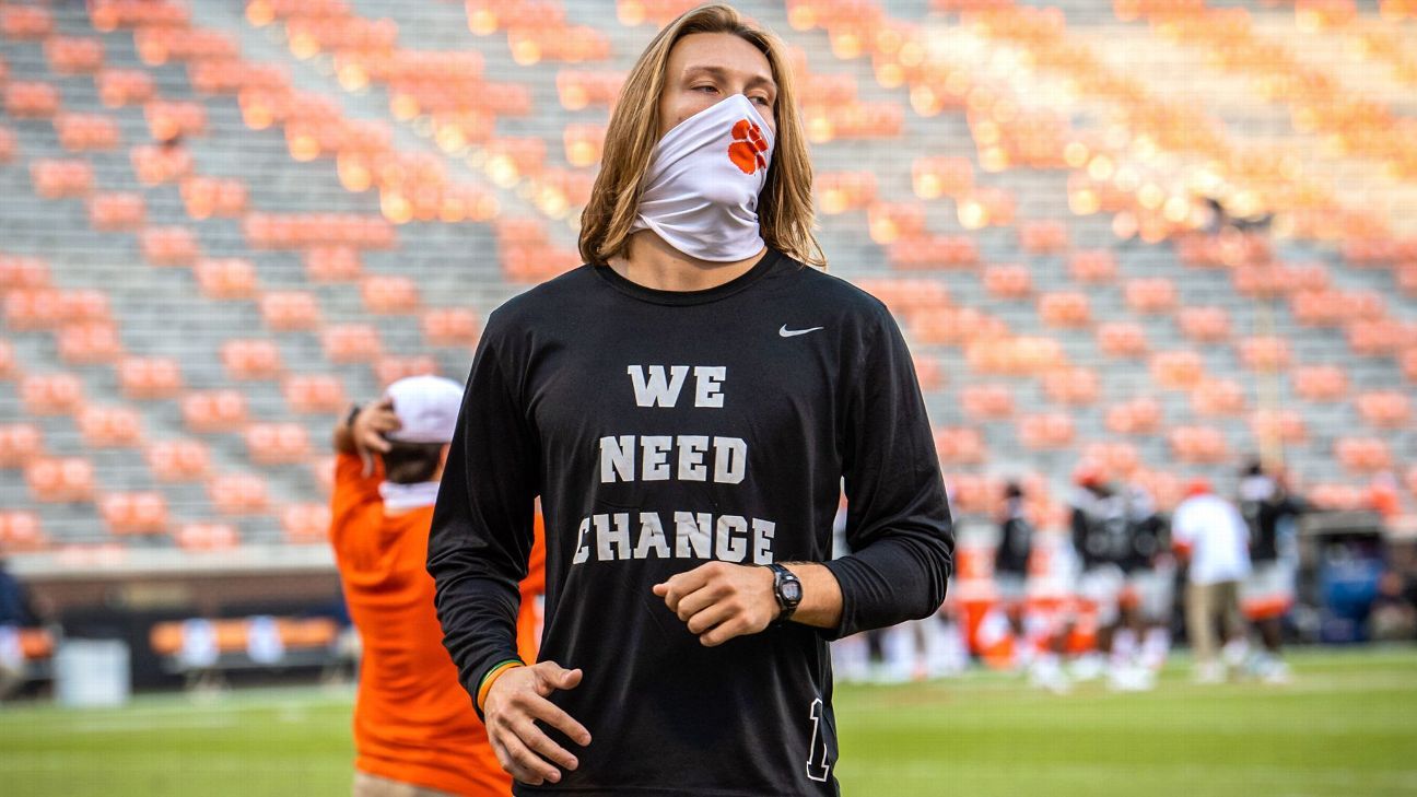 Clemson Tigers quarterback Trevor Lawrence will miss Notre Dame game