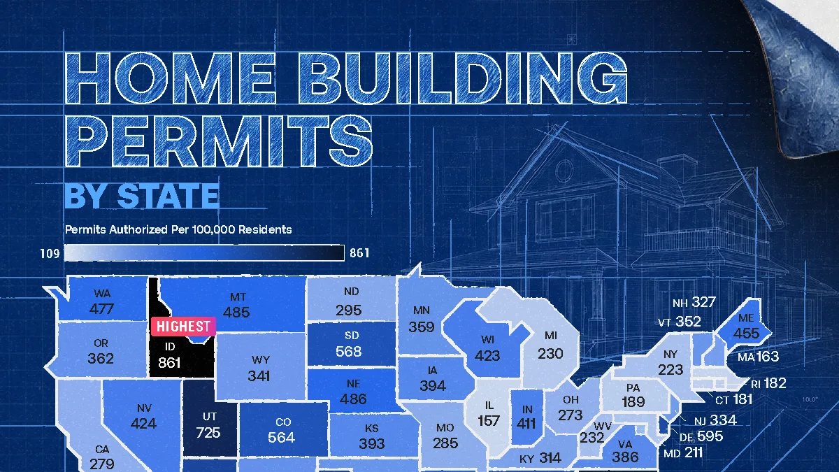 Mapped: New Home Building Permits By State
